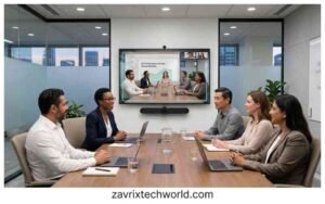 AI camera framing in a conference room with Logitech Rally Bar Mini (1)